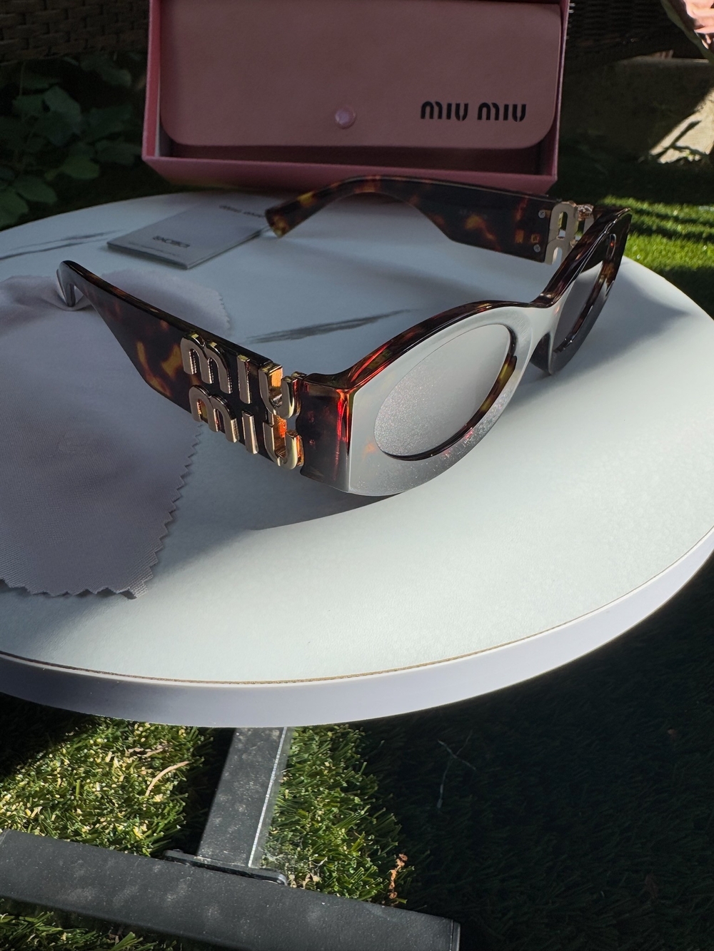 Tortoiseshell Sunglasses with Gold Logo Accents